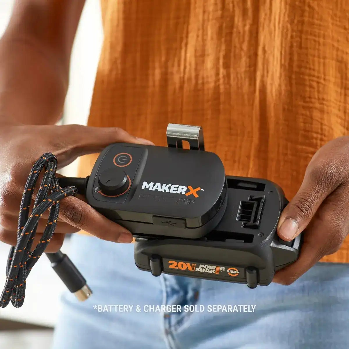 20V MAKERX HubX Power Source & Tool Adapter with USB Port
