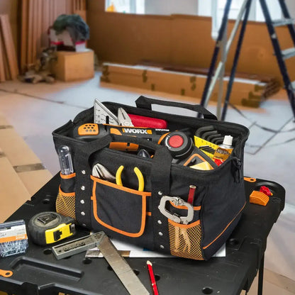 Zippered Tool Bag with Interior and Exterior Pockets